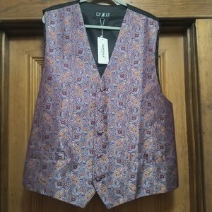 ZeroXposur Men's Paisley Vest - Purple and Orange
